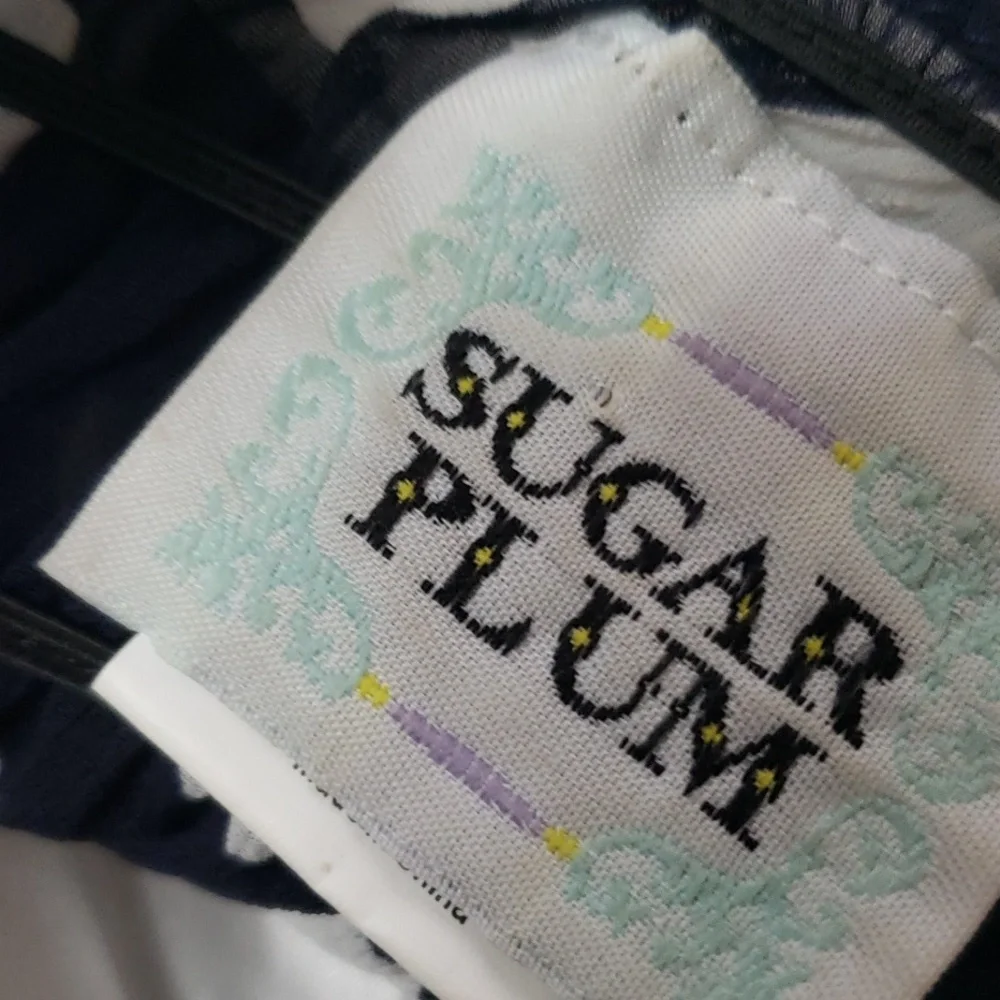 Sugar Plum Girls Polka Dot White Flower Strap Kids Dress Size 8